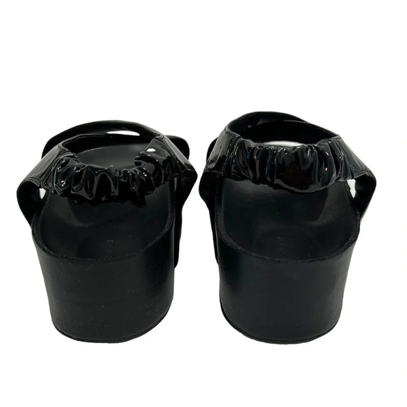 Simon Miller Dip Patent Vegan Leather Platform Slingback Sandals Black Size 8 - Picture 6 of 11